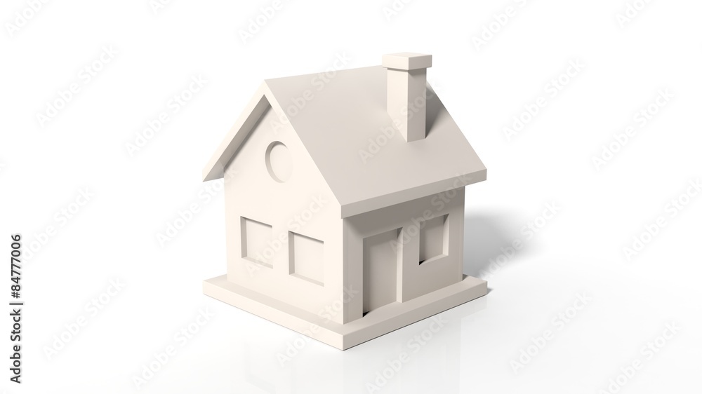 Colorless house model isolated on white background Colorless house model isolated on white background