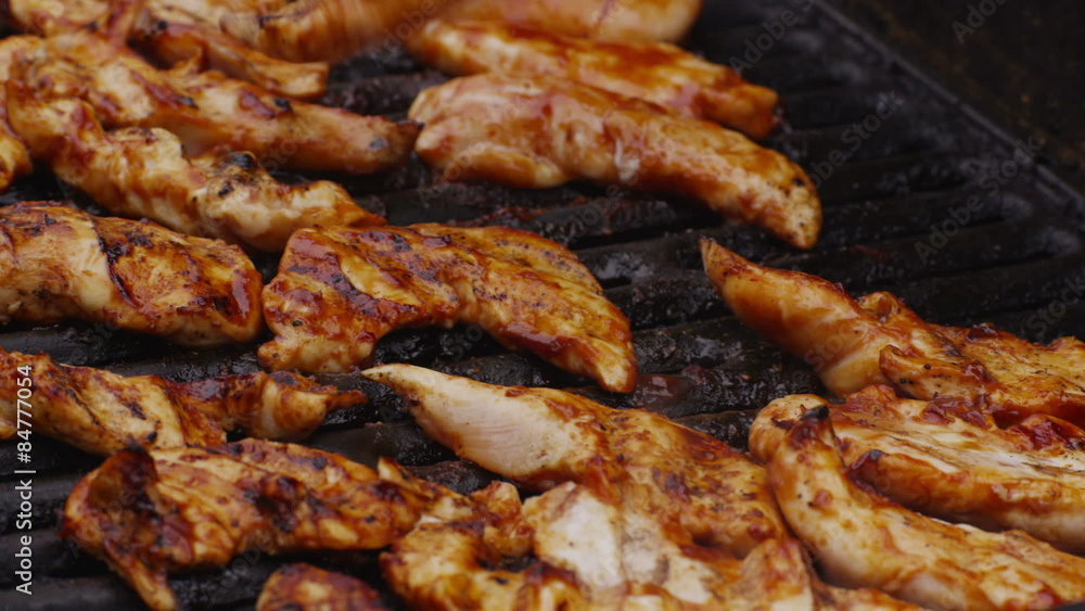 Chicken cooking on grill. Chicken cooking on grill.