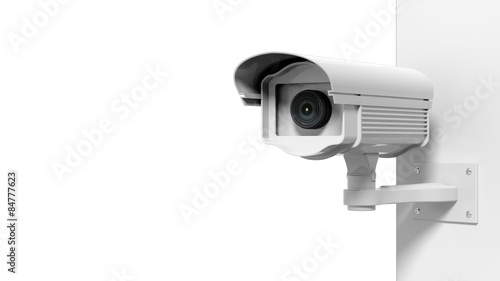 Security surveillance camera isolated on white background