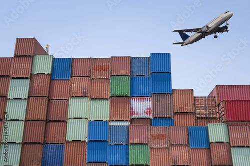 Wallpaper Mural the container box in logistic zone Torontodigital.ca