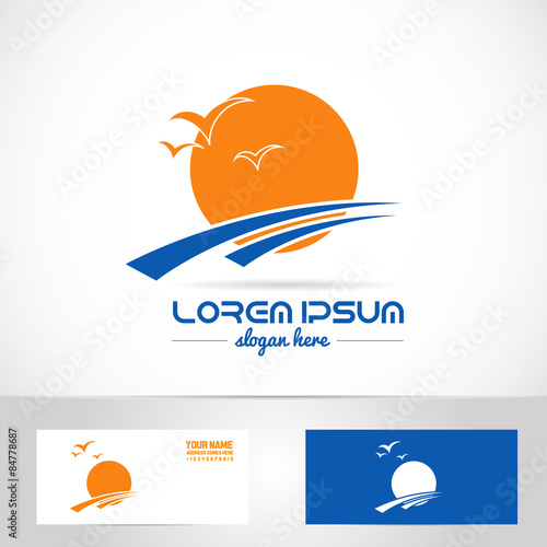 Sun logo tourism holiday travel agency