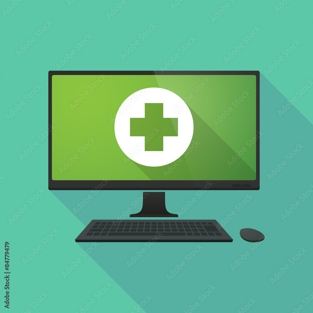 Personal computer with a pahrmacy sign Personal computer with a pahrmacy sign