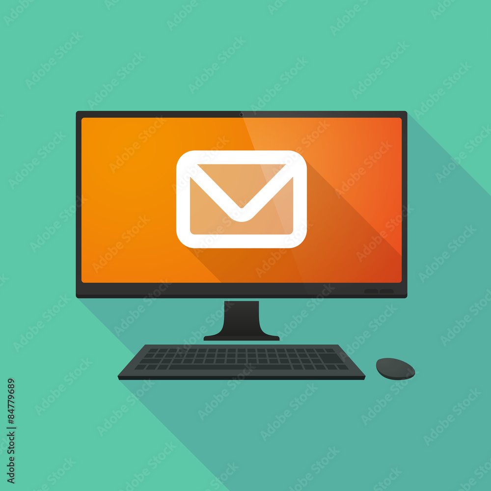 Personal computer with an envelope Personal computer with an envelope