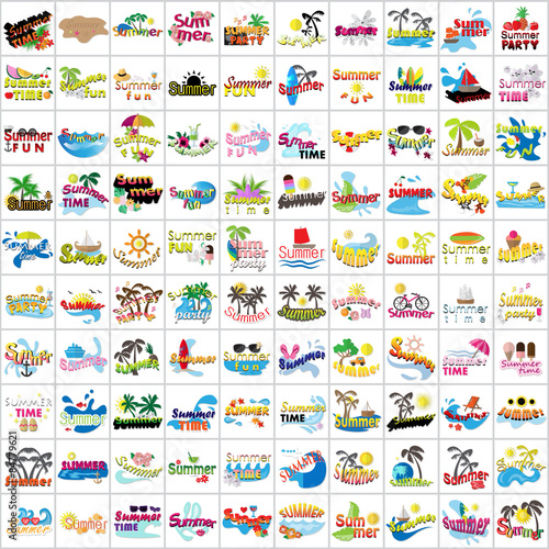 Summer Flat Icons Set: Vector Illustration, Graphic Design. Collection Of Colorful Icons. For Web, Websites, Print, Presentation Templates, Mobile Applications And Promotional Materials