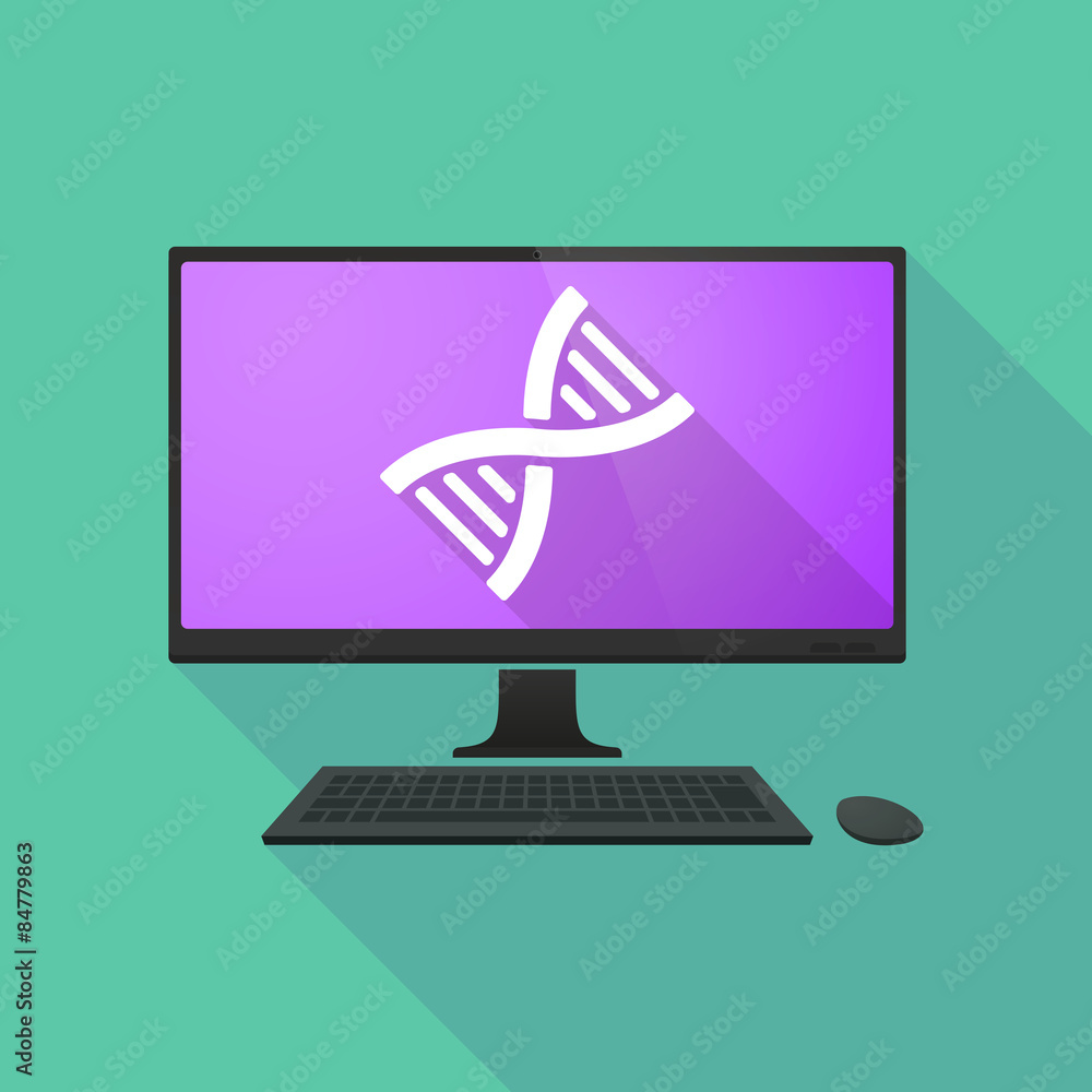 Personal computer with a DNA sign Personal computer with a DNA sign