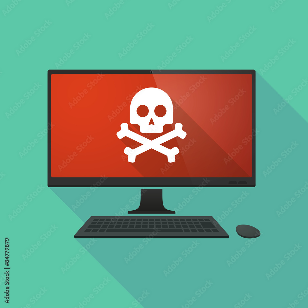 Personal computer with a skull Personal computer with a skull