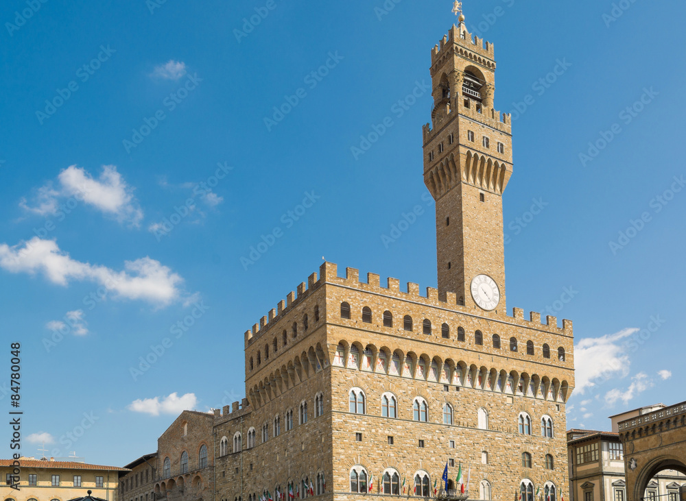 Palazzo Vecchio in Piazza della Signoria a Firenze, Toscana, Italia