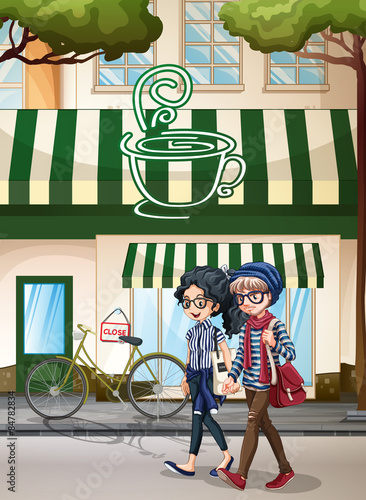 People and cafe