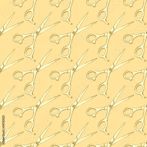 Sketch scissors in vintage style