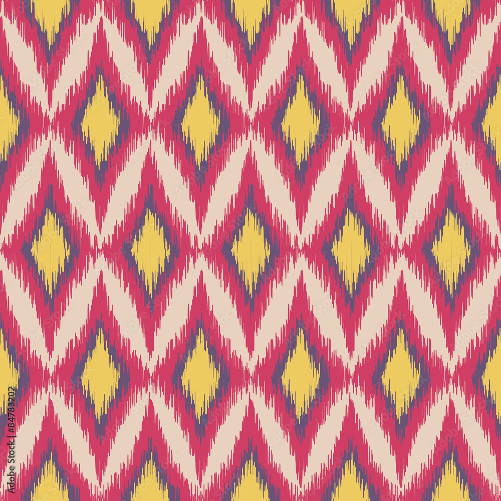 Vector seamless ikat ethnic pattern Vector seamless ikat ethnic pattern