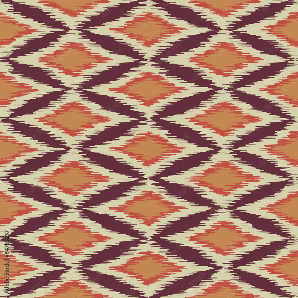 Vector seamless ikat ethnic pattern Vector seamless ikat ethnic pattern
