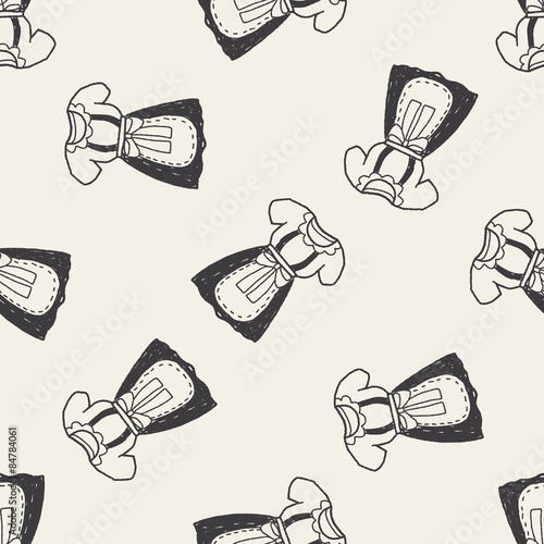maid clothes doodle seamless pattern background
