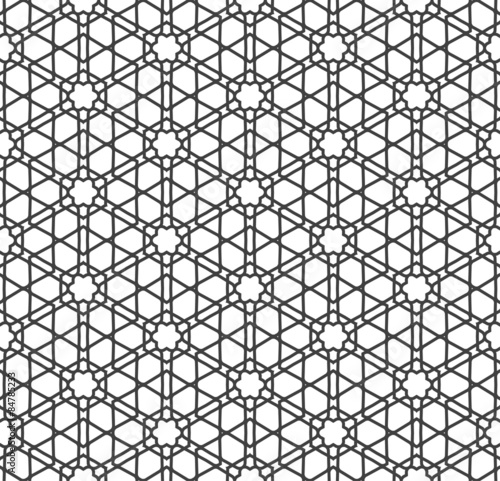 Vector Abstract Seamless Geometric Islamic Wallpaper. 