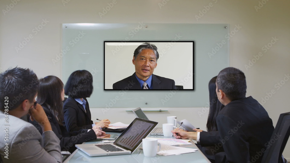 Group of Asian business people have video conference Group of Asian business people have video conference
