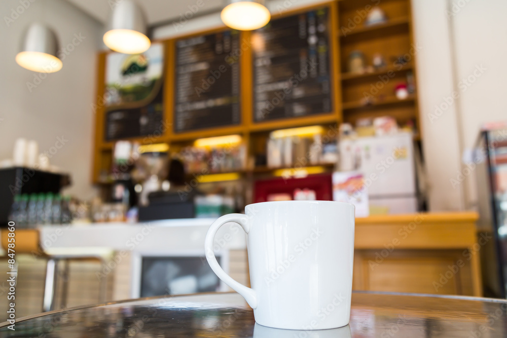 Coffee cup on table in cafe Coffee cup on table in cafe