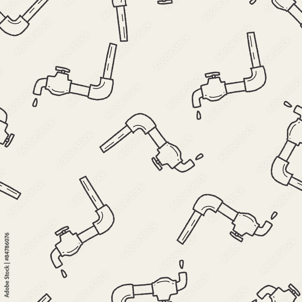 Faucet doodle seamless pattern background Faucet doodle seamless pattern background