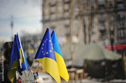 KYIV, UKRAINE - JANUARY 2014: Euromaidan. Revolution of Freedom. photo
