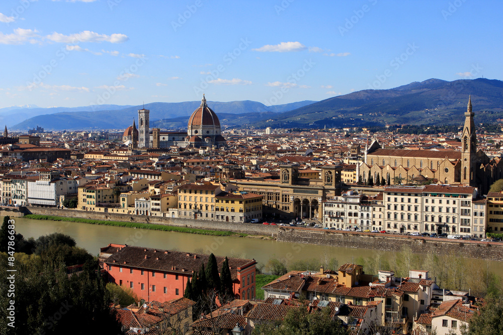 View of Florence from Michelangelo Square (Piazzale Michelangelo), Italy