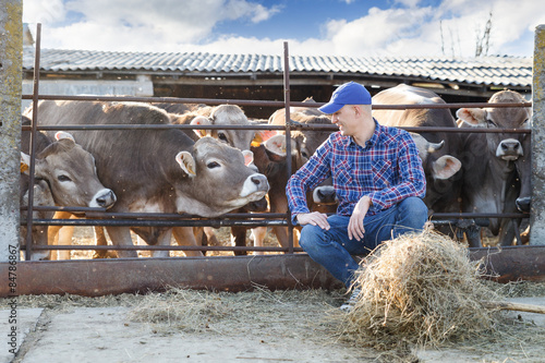 Vászonkép Male rancher in a farm