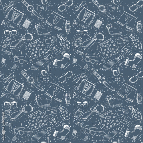 Hand drawn set of various Fathers day icons