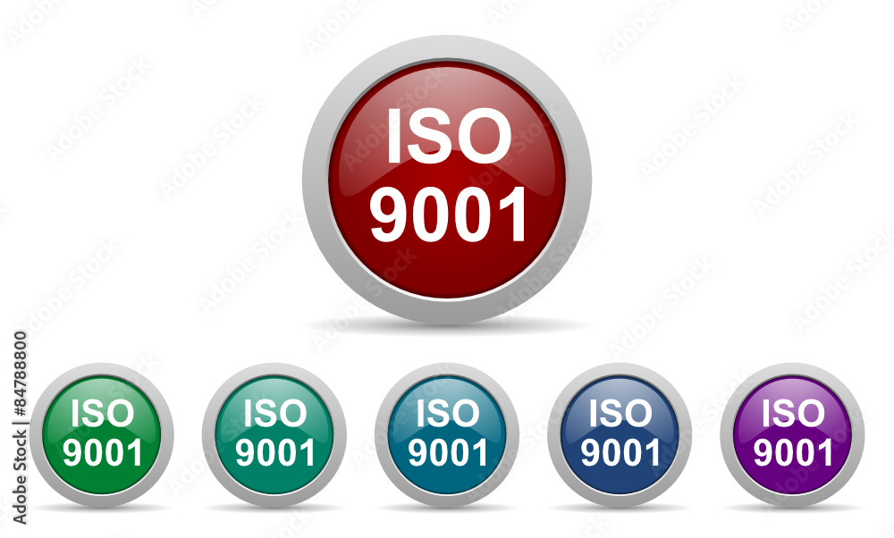 iso 9001 vector web icon set iso 9001 vector web icon set