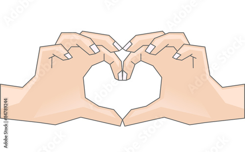 Hands making heart shape illustration