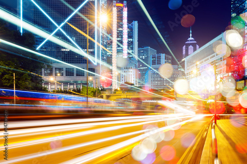 Canvas Print modern city at night