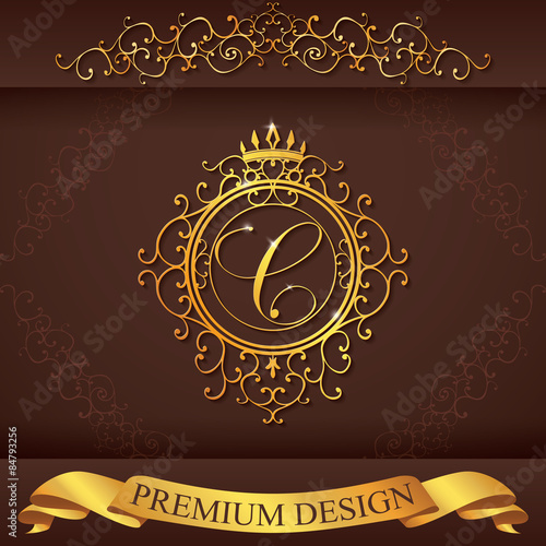 Letter C. Luxury Logo template vector illustration
