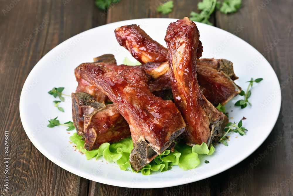 Roasted pork ribs