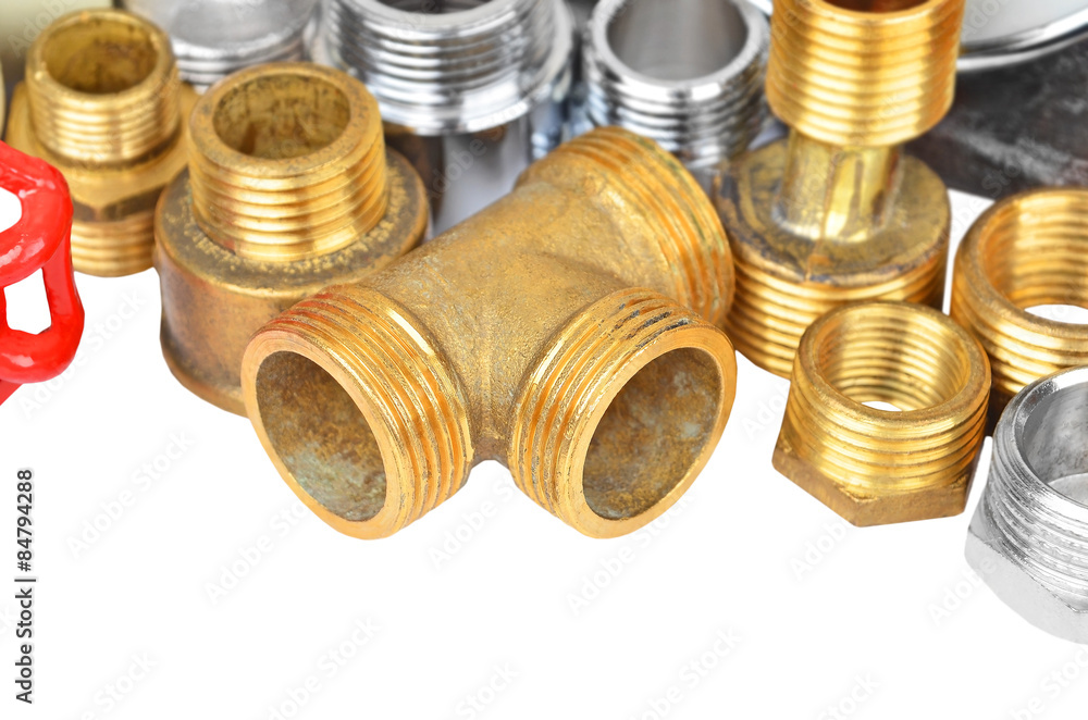 Set of plumbing elements, isolated on white background Set of plumbing elements, isolated on white background