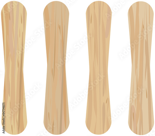 wooden ice lolly sticks, vector illustration, summer season