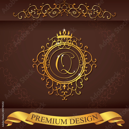 Letter Q. Luxury Logo template vector illustration