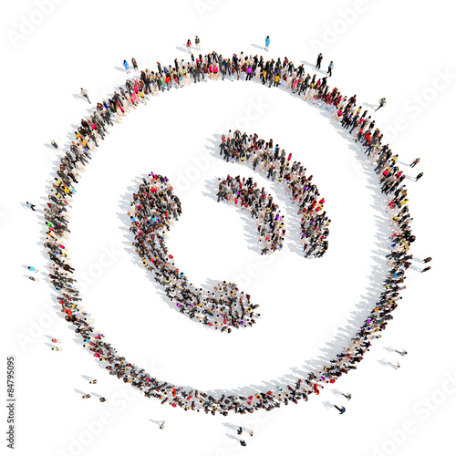 people in the shape of a handset.