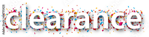 Paper clearance confetti sign.