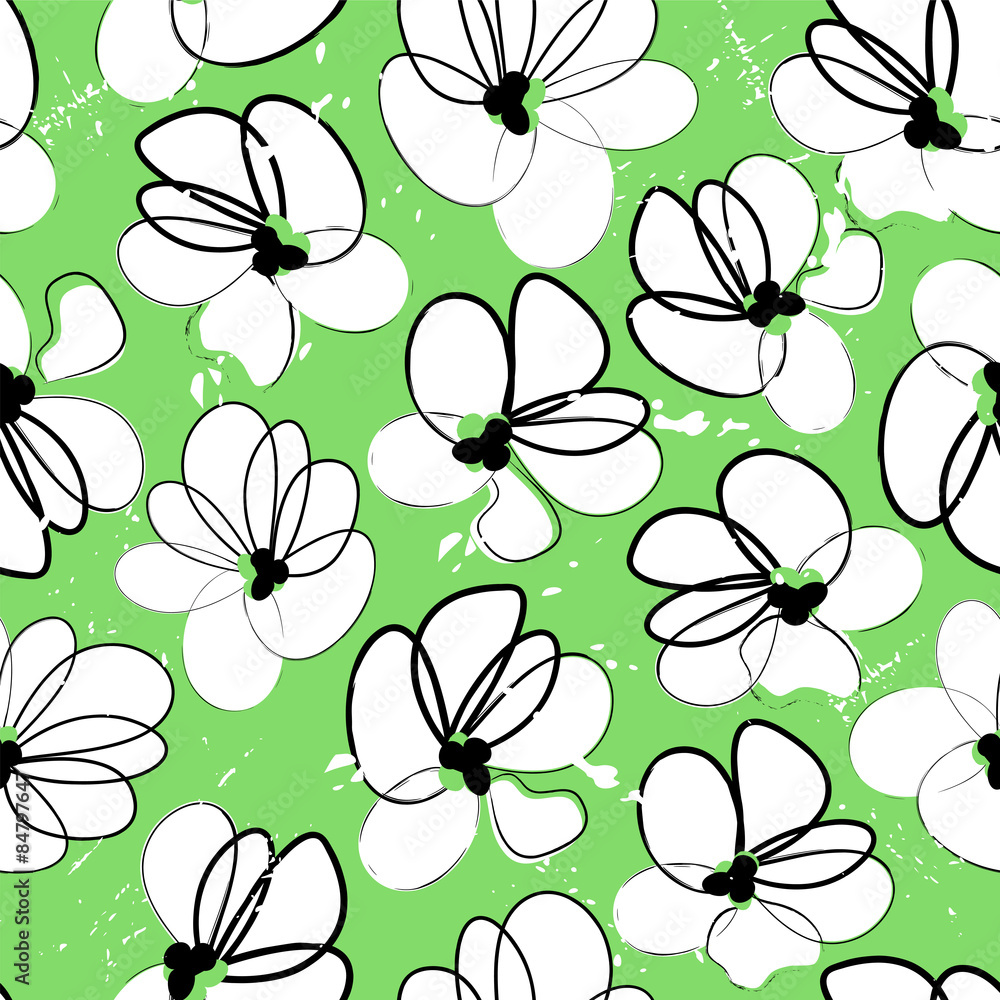 floral seamless pattern background, with strokes, spring/summer floral seamless pattern background, with strokes, spring/summer