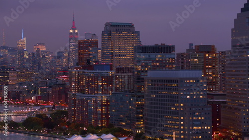 New York City, NY - Aerial shot of New York Harbor and skyline