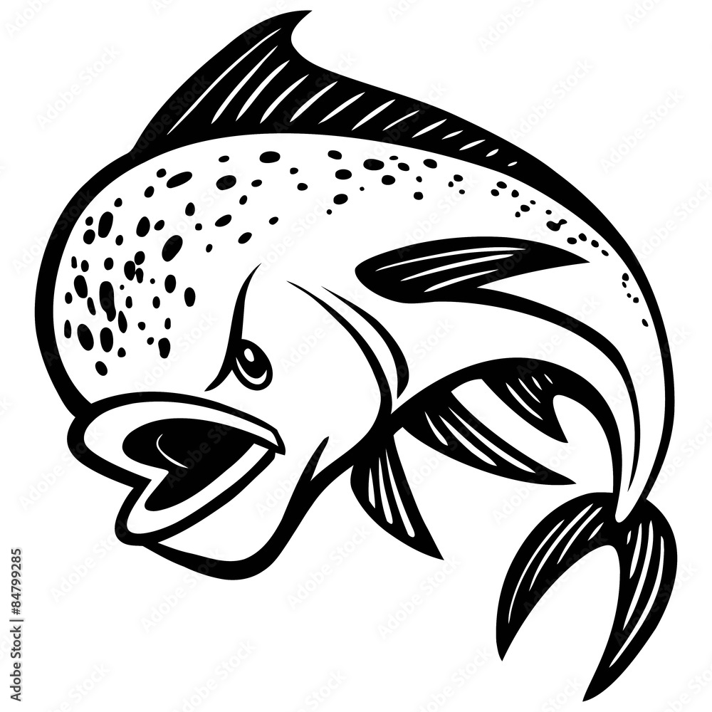 Mahi Mahi Lineart Stock Vector Adobe Stock