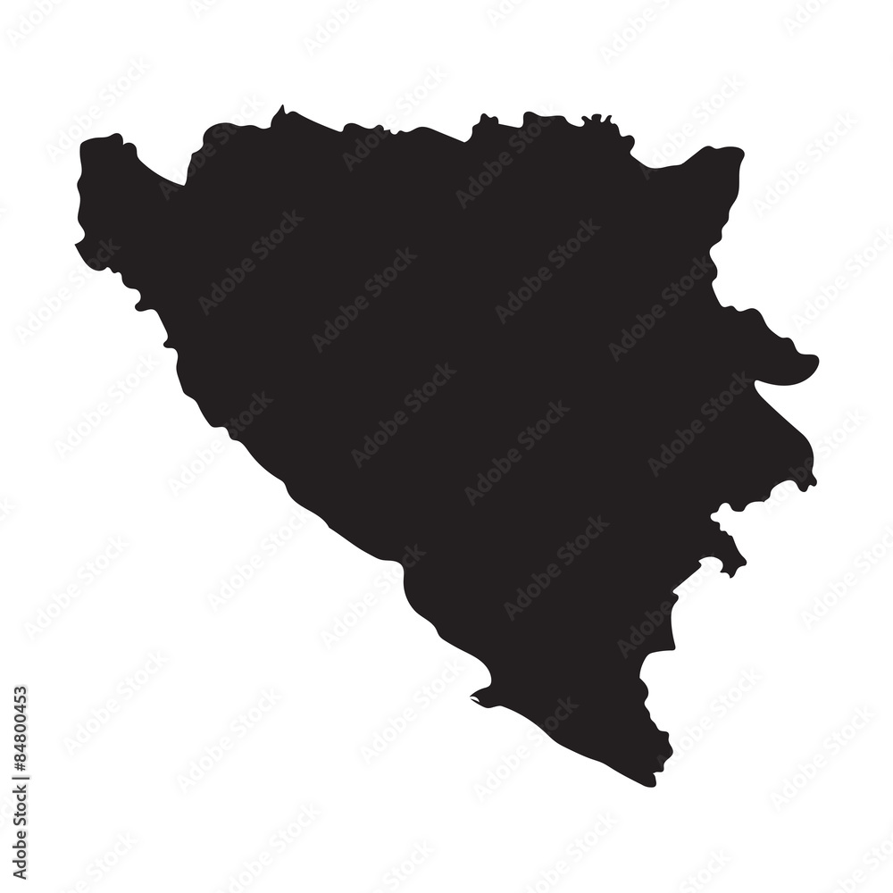 black map of Bosnia and Herzegovina