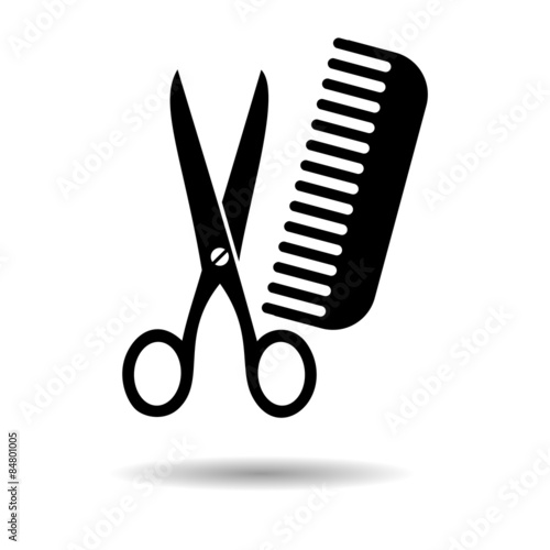 Comb and Scissors black