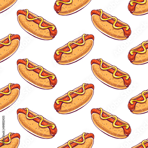 seamless background with hot dogs