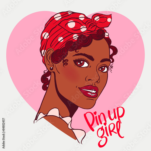 smiling African pin-up girl