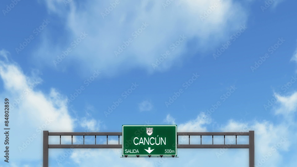 Passing under Cancun Mexico Highway Road Sign at Night
Passing under Cancun Mexico Highway Road Sign at Night
