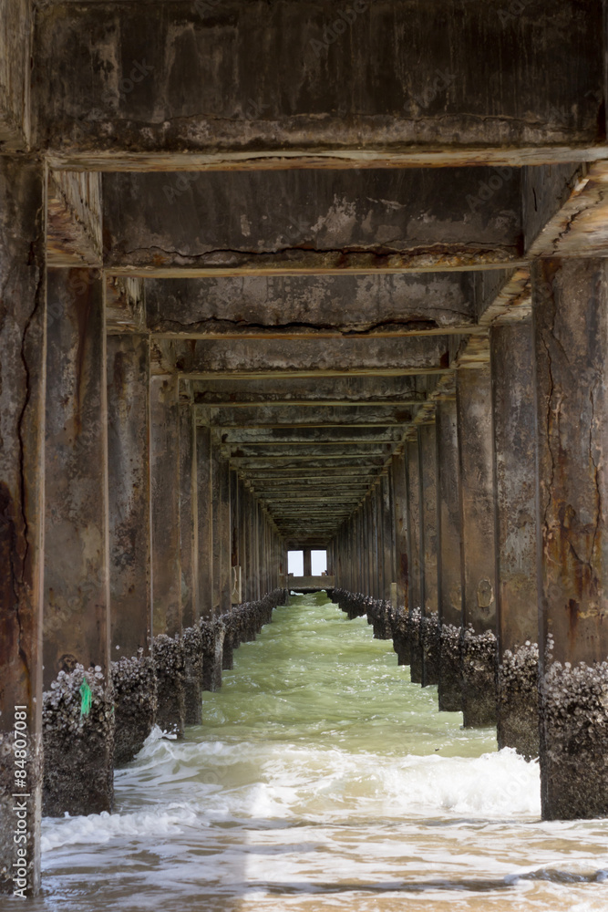 perspective view underneath pier
