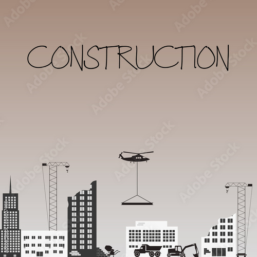 construction zone industrial design with buldings eps10