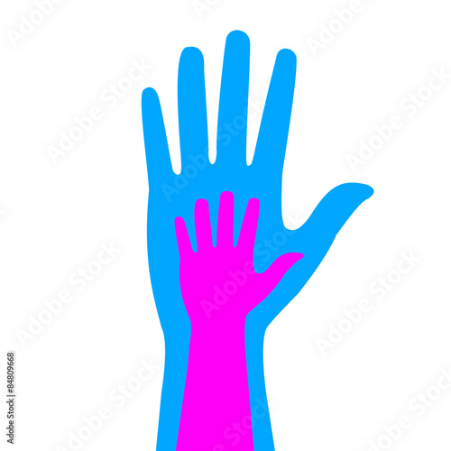 silhouettes of adult and children's hands