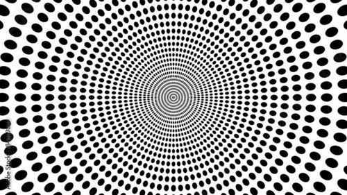 Concentric oncoming abstract symbol, circles - optical illusion