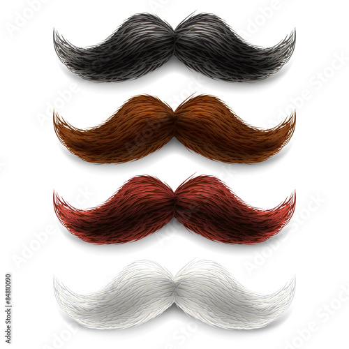 Fake moustaches color set