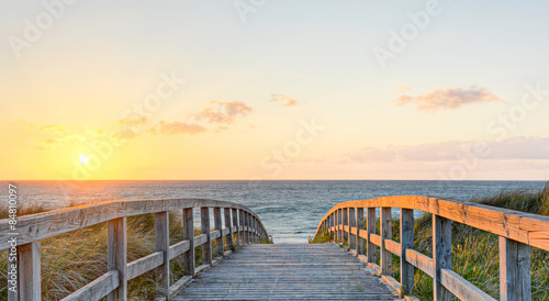 Schilderij op canvas Brücke Strand Wasser