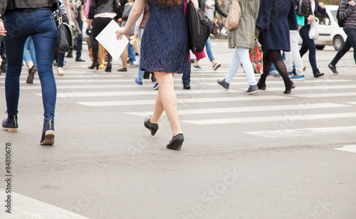 pedestrians on a pedestrian crossing