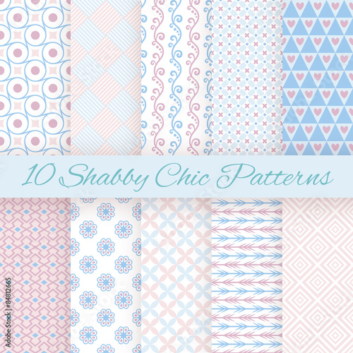 Pastel retro different vector seamless patterns